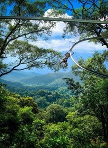 Ziplining through the forest in Chiang Mai, Thailand