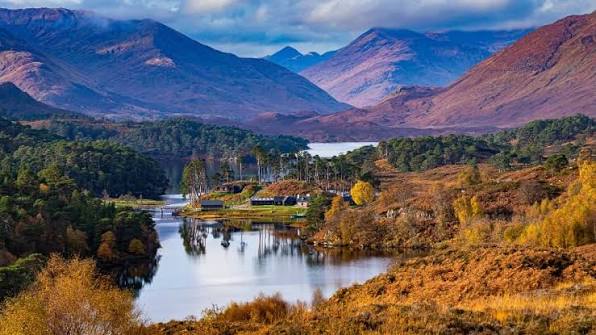 glen-affric-highlands-scotland Scenic view over Glen Affric with lochs, forests and mountains