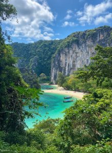 Railay Beach and limestone cliffs near Koh Yao Noi, Thailand