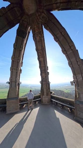 national-wallace-monument-stirling View from inside the National Wallace Monument overlooking the Scottish countryside
